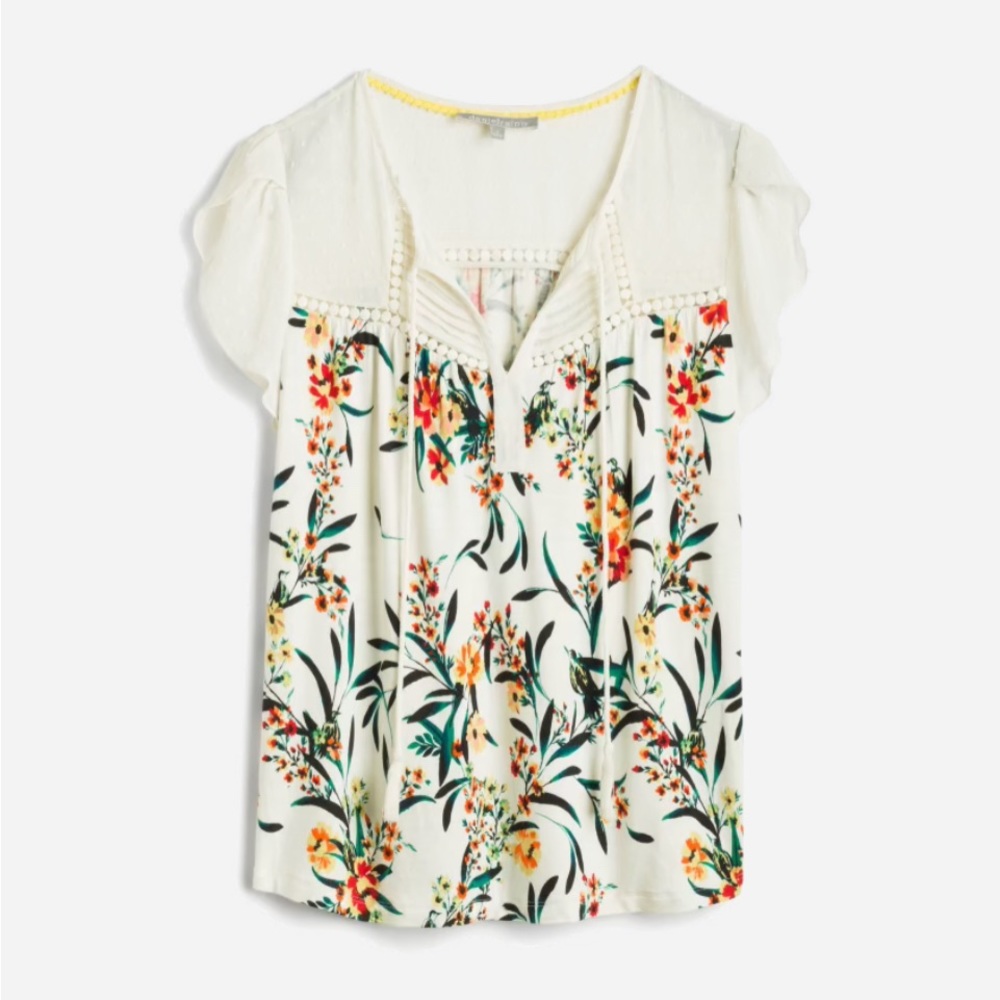 Short Sleeve Tassel Knit Top Size XXL